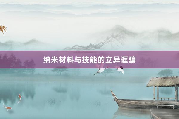 纳米材料与技能的立异诓骗